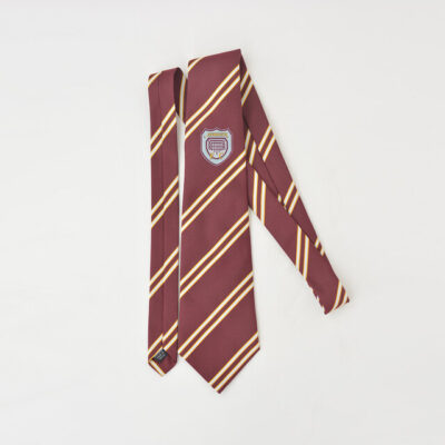 Club Tie - Maroon Arbroath Tie With Diagonal White Stripe